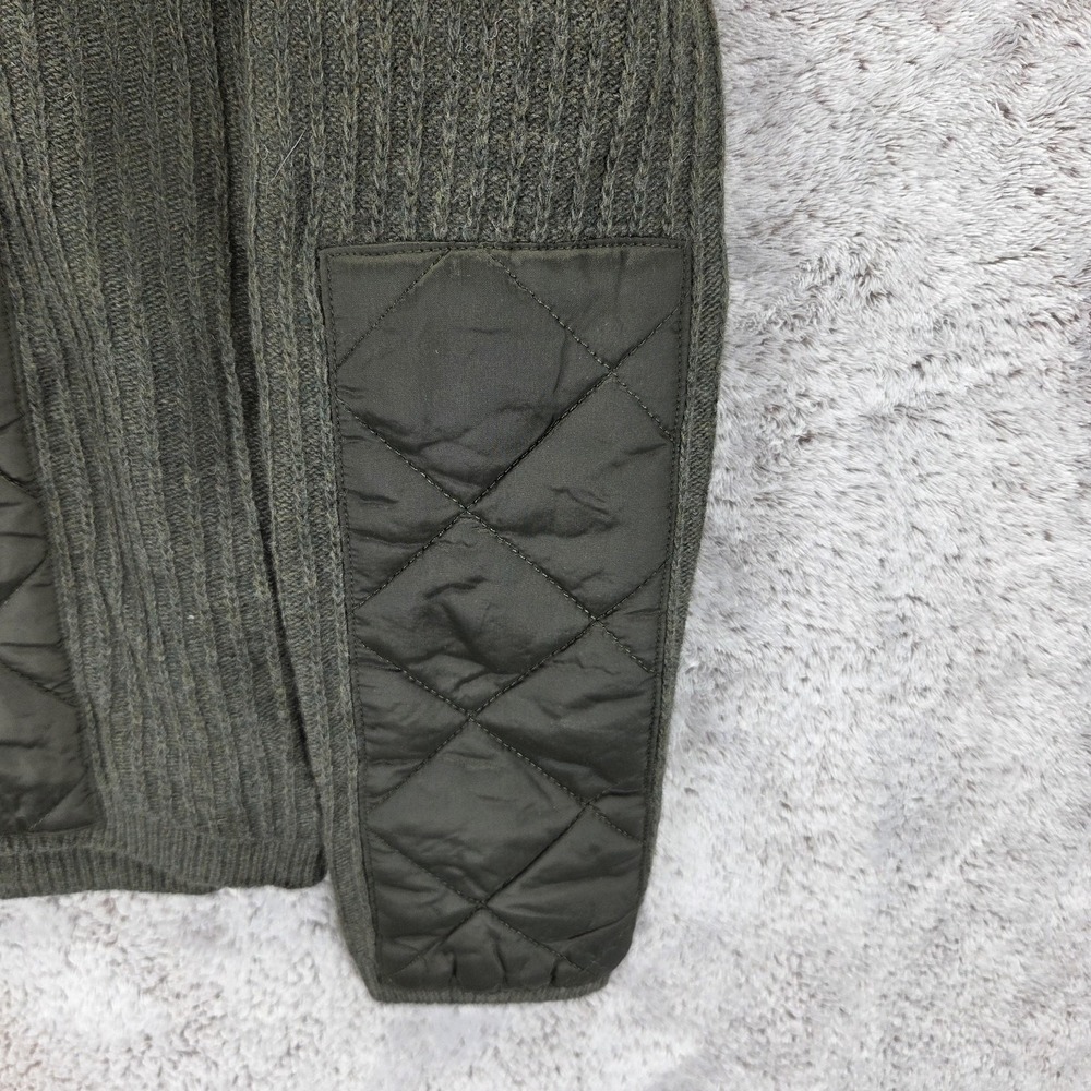 Barbour Sporting Zip Knit Wool Jacket Green Quilted Equestrian Womens Medium - Picture 7 of 13